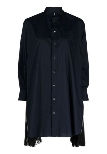 sacai zip-detail mini shirtdress - Blu