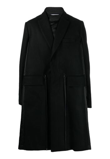 sacai drawstring-waist wool coat - Nero