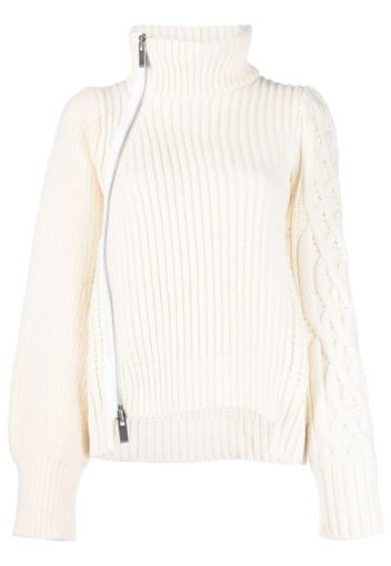 sacai wool-blend ribbed jumper - Bianco