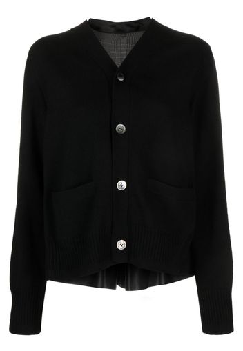 sacai panelled wool cardigan - Nero