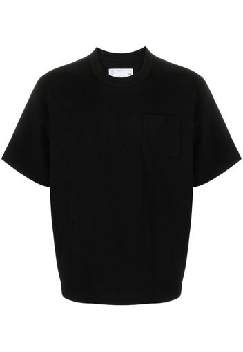 sacai side-slits cotton T-shirt - Nero