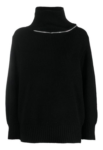 sacai zip-detail wool jumper - Nero