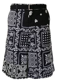 Sacai bandana-print cargo shorts - Nero