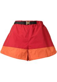 Sacai colourblock wide-leg shorts - Rosso