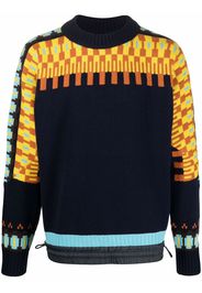 Sacai intarsia-knit jumper - Blu