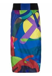 Sacai zip-panel abstract skirt - Blu