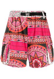 sacai geometric-print bermuda shorts - Rosa