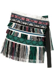 sacai fringed asymmetric shorts - Multicolore