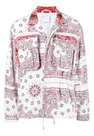 sacai Giacca-camicia con stampa paisley - Bianco