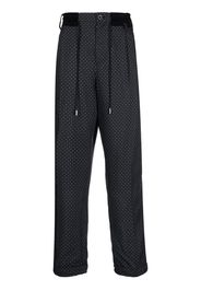 sacai geometric-print drawstring trousers - Nero