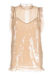 sacai sequin-embellished sleeveless top - Toni neutri