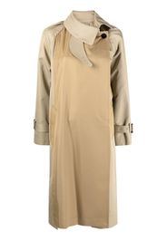 sacai two-tone buttoned coat - Marrone