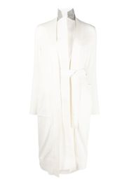 sacai single-breasted belted coat - Bianco