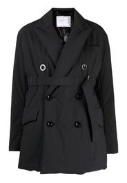 sacai double-breasted padded trench coat - Nero