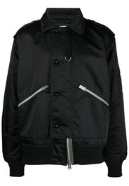 sacai zip-up cotton-blend bomber jacket - Nero