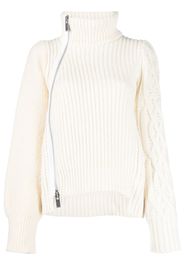 sacai wool-blend ribbed jumper - Bianco