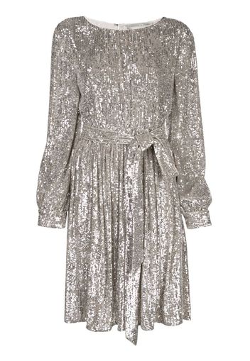 tie waist glitter dress