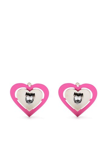 Saf Safu neon heart-shaped earrings - Argento