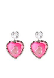 Saf Safu cat-motif heart earrings - Rosa