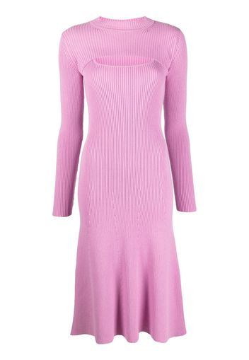 Safiyaa ribbed knitted midi dress - Rosa