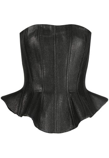 Saiid Kobeisy Top stile corsetto senza spalline - Nero