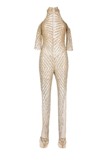 Saiid Kobeisy off-shoulder beaded jumpsuit - Toni neutri