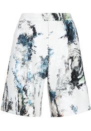 Saiid Kobeisy Shorts biker con stampa - Bianco