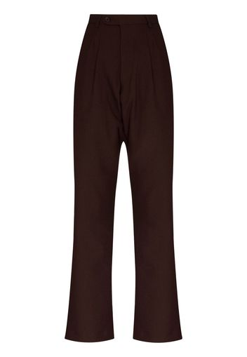 Saint Ivory NYC pleated tailored trousers - Marrone