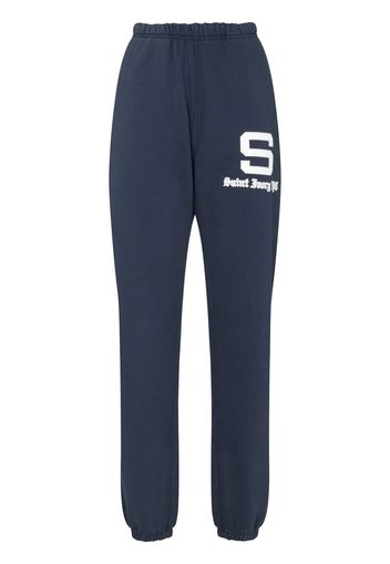 Saint Ivory NYC logo-print cotton sweatpants - Blu