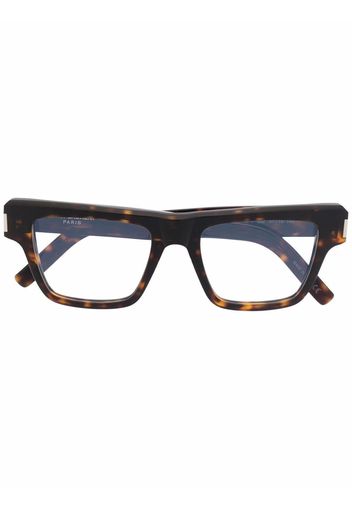 Saint Laurent Eyewear Occhiali squadrati tartarugati - Marrone