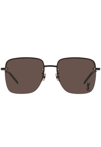 Saint Laurent Eyewear monogram square rimless sunglasses - Nero