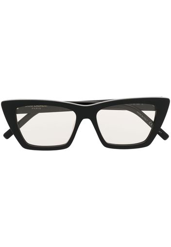 Saint Laurent Eyewear Occhiali da sole cat-eye con logo - Nero