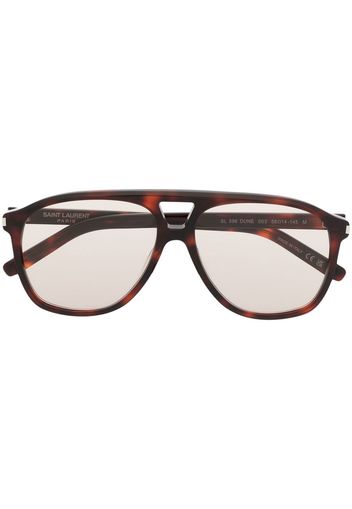 Saint Laurent Eyewear pilot frame tortoiseshell sunglasses - Marrone