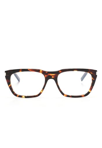 Saint Laurent Eyewear Occhiali squadrati con effetto tartarugato - Marrone