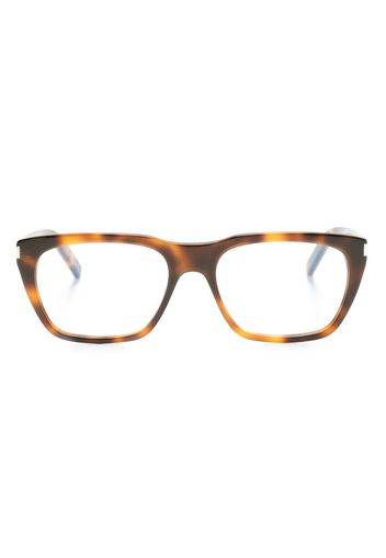 Saint Laurent Eyewear Occhiali squadrati con effetto tartarugato - Marrone