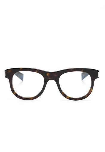 Saint Laurent Eyewear Occhiali tondi tartarugati - Marrone