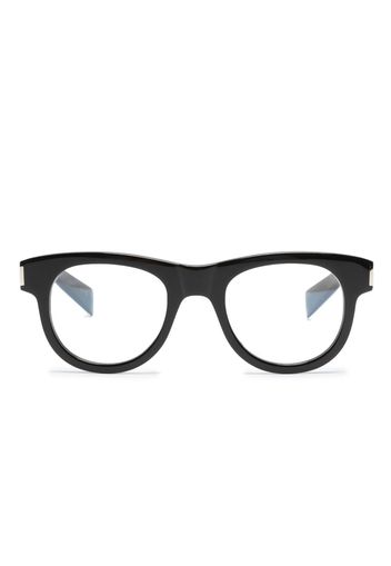 Saint Laurent Eyewear logo-engraved round-frame glasses - Nero