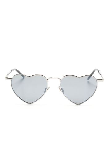 Saint Laurent Eyewear Loulou heart-frame sunglasses - Argento