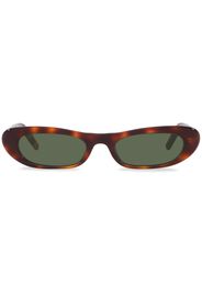 Saint Laurent Eyewear Occhiali da sole slim con effetto tartarugato - Marrone