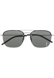 Saint Laurent Eyewear logo-plaque pilot sunglasses - Nero