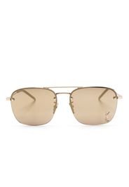 Saint Laurent Eyewear logo-plaque square sunglasses - Oro