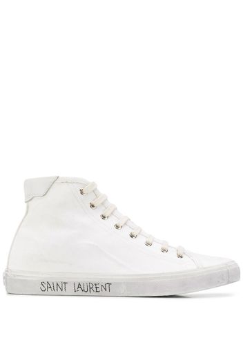 distressed effect high-top sneakers