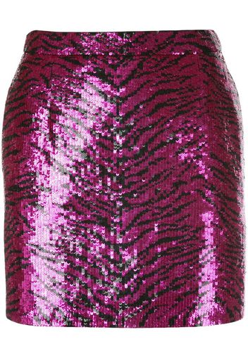 sequinned zebra pattern mini skirt