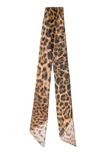 leopard-print silk-chiffon scarf