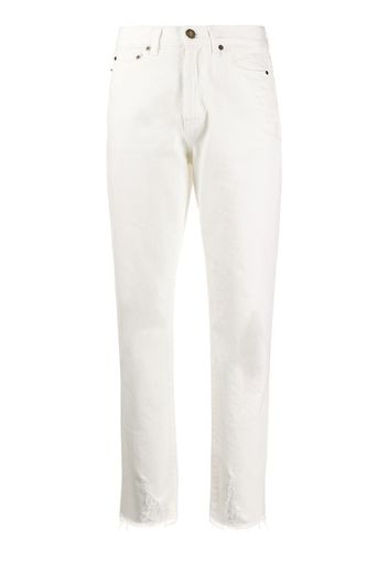 Raw-edge straight-leg jeans