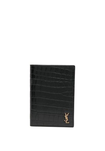 Saint Laurent Portacarte con logo goffrato - Nero