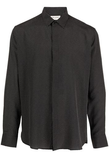 Saint Laurent Yves collar dot-print shirt - Nero