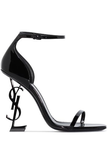 Saint Laurent Black Opyum 110 Patent Leather Sandals - Nero