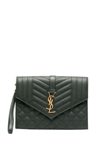 Saint Laurent Clutch trapuntata - Verde