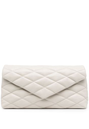 Saint Laurent Sade Puffer Envelope clutch bag - Bianco